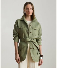 LAUREN RALPH LAUREN リネンブレンド ツイル フィールド ジャケット ラルフローレン ジャケット・アウター ミリタリージャケット グリーン【送料無料】