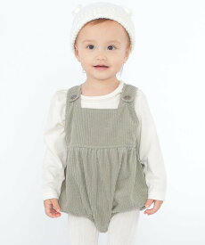 【SALE／50%OFF】SHIPS KIDS SHIPS KIDS:80~90cm / コーデュロイ オーバーオール ロンパース シップス マタニティウェア・ベビー用品 ロンパース・カバーオール ホワイト グリーン【送料無料】