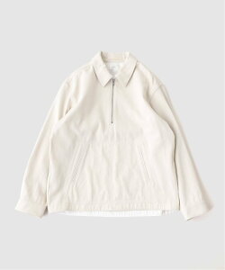 EDIFICE ATON(�G�C�g��)WASHED TWIST COTTON HALF ZIP JACKET �G�f�B�t�B�X �W���P�b�g�E�A�E�^�[ �u���]���E�W�����p�[ �x�[�W���y���������z