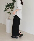 カットジョーゼットインゴムタイトスカート
