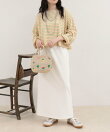 カットジョーゼットインゴムタイトスカート