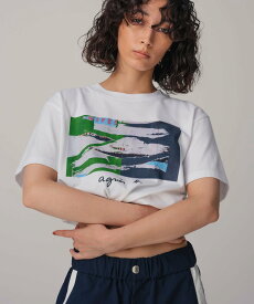 ADAM ET ROPE' FEMME 【agnes b. pour ADAM ET ROPE'】PHOTO TEE アダムエロペ トップス カットソー・Tシャツ ホワイト【送料無料】