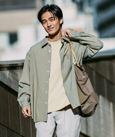 UNITED ARROWS green label relaxing TWウォッシャブルトロ ジャストルーズ シャツ -ストレッチ・防シワ- ユナイテッドアローズ グリーンレーベルリラクシング トップス シャツ・ブラウス ベージュ グレー ブルー【送料無料】