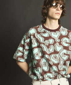 MAISON SPECIAL Leopard Back Cut Jacquard Prime-Over Crew Neck T-shirt メゾンスペシャル トップス カットソー・Tシャツ ブラック ブルー ブラウン【送料無料】