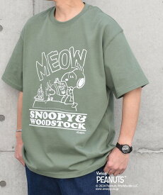 SHIPS any SHIPS any: SNOOPY コラボ グラフィック バック プリント Tシャツ◇ シップス トップス カットソー・Tシャツ グレー ホワイト ピンク グリーン ブルー【送料無料】