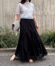 COTTONマチ付きギャザースカート