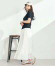 COTTONマチ付きギャザースカート