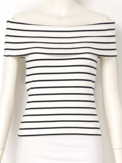 Mercuryduo アウトレット Duo 衿付ボーダーオフショルcs Rakuten