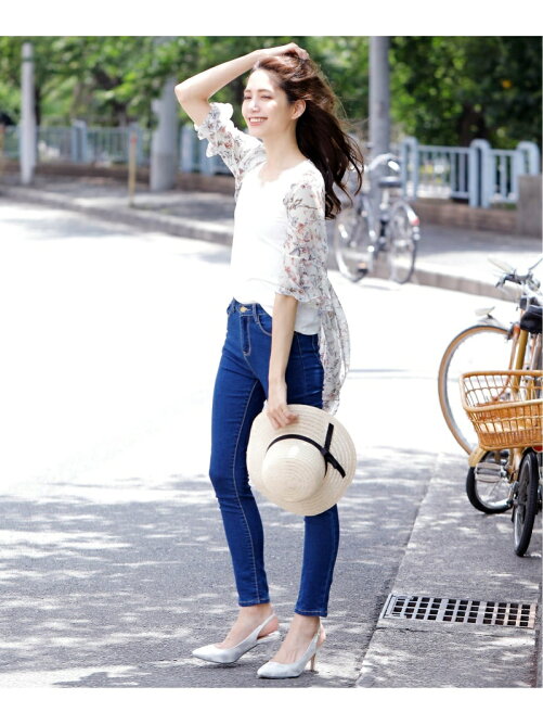 Primazel Primazel ベルスリーブ七分袖スリット入りuvケア花柄シフォンロングガウンカーディガン Rakuten Fashion 楽天ファッション 旧楽天ブランドアベニュー Az96