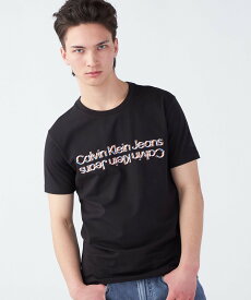 【SALE／40%OFF】Calvin Klein Jeans (M)【公式ショップ】 カルバンクライン グリッチロゴスリムTシャツ Calvin Klein Jeans J323250 カルバン・クライン トップス カットソー・Tシャツ ホワイト ブラック【送料無料】