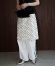 ドットプリントフリルヘムスカート chw26s286