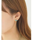 【K10】シャーベットカラー天然石ピアス/ターコイズ