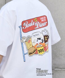 SHIPS any SHIPS any: SNOOPY コラボ カルチャー グラフィック バック プリント Tシャツ◆ シップス トップス カットソー・Tシャツ ホワイト【送料無料】