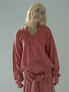 :ETHR OF V-NECK BLEACH SWEAT PULLOVER ���V���b�h �g�b�v�X �X�E�F�b�g�E�g���[�i�[ �s���N�y���������z
