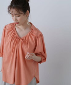 N. Natural Beauty Basic ドロストリボンブラウス エヌ ナチュラルビューティーベーシック* トップス シャツ・ブラウス オレンジ ホワイト ブルー【送料無料】