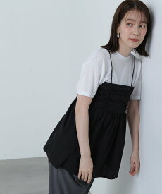 N. Natural Beauty Basic ギャザーキャミビスチェ エヌ ナチュラルビューティーベーシック* トップス シャツ・ブラウス ブラック ホワイト【送料無料】