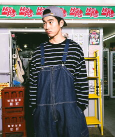 niko and ... [niko and ...JEANS] WIDE DENIM OVERALLS ニコアンド オールインワン・オーバーオール オーバーオール・サロペット ブルー【送料無料】