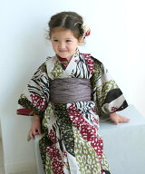 Nico@ntique ニコアンティーク 男女兼用 子供ワンピース浴衣 2点セット ウタタネ 着物・浴衣・和装小物 …