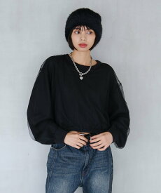 【SALE／54%OFF】PAGEBOY チュールドッキングニットプルオーバー ページボーイ トップス ニット ホワイト グレー ブラック