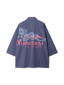 MANASTASH MANASTASH/マナスタッシュ/DRAGON HANTEN SHIRT/ドラゴンはんてんシャツ マナスタッシュ トップス シャツ・ブラウス ブラック ネイビー【送料無料】