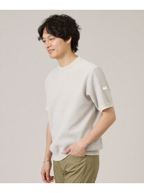 【SALE／20%OFF】TAKEO KIKUCHI 【Made in JAPAN】和紙 ボーダーニットTシャツ タケオキクチ トップス ニット ホワイト グレー ブルー【RBA_E】【送料無料】