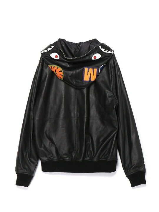 楽天市場】A BATHING APE LEATHER SHARK FULL ZIP JACKET M ア  