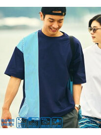 【SALE／30%OFF】FREAK'S STORE ローソン×FREAK'S STORE リラックスフィット ラッシュガード クルーネックTシャツ 24SS フリークスストア トップス カットソー・Tシャツ ホワイト ネイビー ブラック ベージュ【RBA_E】