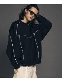 【SALE／20%OFF】MAISON SPECIAL Prime-Over Cardboard Knit Crew Neck Track Pullover メゾンスペシャル トップス スウェット・トレーナー ブラック ホワイト ブラウン【RBA_E】【送料無料】