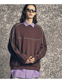 【SALE／20%OFF】MAISON SPECIAL Prime-Over Cardboard Knit Crew Neck Track Pullover メゾンスペシャル トップス スウェット・トレーナー ブラック ホワイト ブラウン【RBA_E】【送料無料】