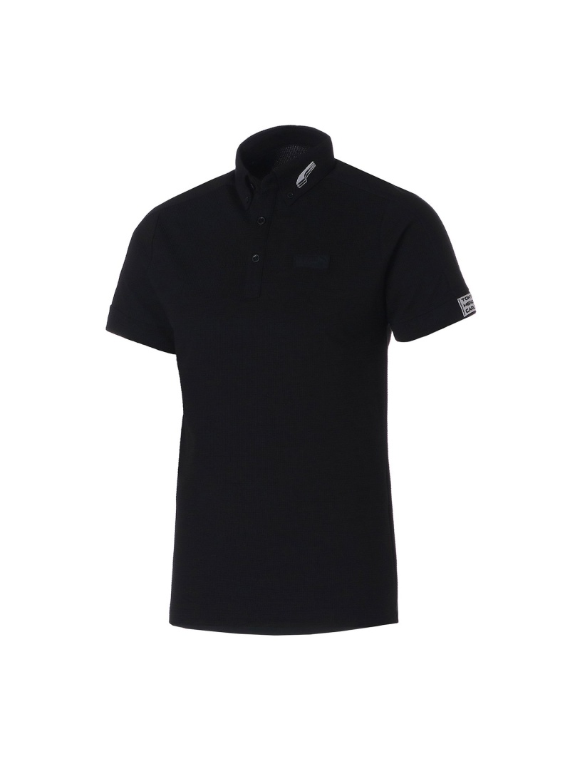 PUMA 新しい到着 メンズ カットソー プーマ ゴルフ EGW ブラック 半袖 ツアーデザイン 早割クーポン SEERSUCKER ポロシャツ