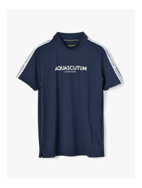 Aquascutum GOLF GOLF MEN - AQロゴラインモックネック アクアスキュータム トップス カットソー・Tシャツ ネイビー ホワイト ブラック【送料無料】