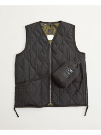 MEN'S MELROSE 【TAION/タイオン】ミリタリー Vネックジップ ダウンベスト メンズメルローズ トップス ベスト・ジレ ブラック【送料無料】
