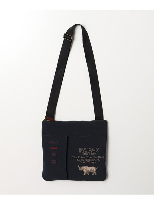 PAPAS ネイビーショルダーバッグ