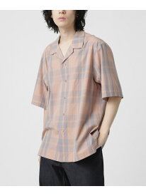 【SALE／70%OFF】NANO universe LB.03/オープンカラーコットンポプリンチェックシャツ ナノユニバース トップス シャツ・ブラウス ネイビー ベージュ【RBA_E】