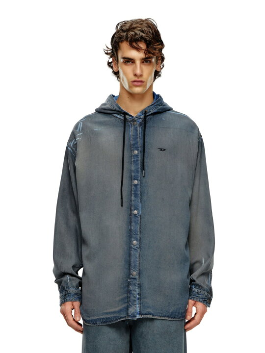 楽天市場】DIESEL メンズ シャツ デニム D-DEWNY-HOOD-S1 SHIRT 