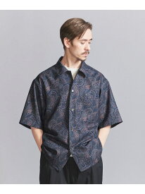 BEAUTY&YOUTH UNITED ARROWS ロンシャン ペイズリー キャンプカラー グランデシャツ ビューティー＆ユース　ユナイテッドアローズ トップス シャツ・ブラウス ネイビー グレー【送料無料】