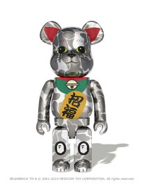 A BATHING APE NEW YEAR BE@RBRICK MANEKINEKO 1000% M ア ベイシング エイプ インテリア・生活雑貨 おもちゃ・ゲーム・フィギュア シルバー【送料無料】