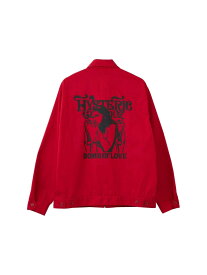 HYSTERIC GLAMOUR SMOKING GIRL ワークジャケット ヒステリックグラマー ジャケット・アウター ブルゾン・ジャンパー レッド ブラック【送料無料】