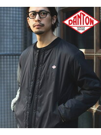 B:MING by BEAMS 【手洗い可・防風・保温】DANTON / INSULATION COLLARLESS JACKET 24SS ダントン インサレーションジャケット 春アウター ビーミング ライフストア バイ ビームス ジャケット・アウター ブルゾン・ジャンパー ブラック ベージュ【送料無料】