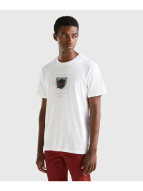 【SALE／50%OFF】BENETTON (UNITED COLORS OF BENETTON.) (M)ボックスプリントTシャツ・カットソー ベネトン(ユナイテッド カラーズ オブ ベネトン) トップス カットソー・Tシャツ ホワイト【RBA_E】