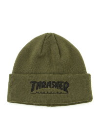 THRASHER (U)THRASHER/THRASHER MAG LOGO アクリルビーニー ジャックローズ 帽子 ニット帽・ビーニー カーキ グレー ブラック