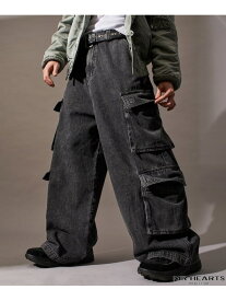 【SALE／10%OFF】MR.HEARTS 4POCKET DENIM CARGO PANTS【限定展開】 フリークスストア パンツ ジーンズ・デニムパンツ ブラック【RBA_E】【送料無料】