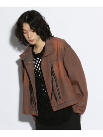 【SALE／14%OFF】HARE スタンドZIPデニムジャケット ハレ ジャケット・アウター デニムジャケット ブラック レッド【RBA_E】【送料無料】