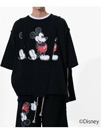 JOINT WORKS DISCOVERED "Disney Collection"＜Mickey＞ Wide Mickey Tee ジョイントワークス トップス カットソー・Tシャツ ブラック【送料無料】