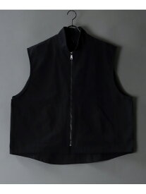 【SALE／10%OFF】HALHAM ベスト メンズ ダック ワイドシルエット シンプル ワーク シトリー トップス ベスト・ジレ ベージュ ブラック【RBA_E】【送料無料】