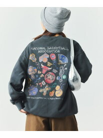 【SALE／10%OFF】FREAK'S STORE NBA 別注 和柄ランダムロゴ クルーネックスウェット 25AW フリークスストア トップス スウェット・トレーナー ネイビー グレー【RBA_E】【送料無料】