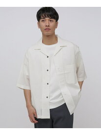 【SALE／80%OFF】NANO universe LB.03/TEXBRID(R)オープンカラーシャツ ナノユニバース トップス シャツ・ブラウス ホワイト グレー ブラウン【RBA_E】