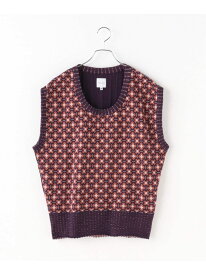 JOINT WORKS 【Sasquatchfabrix. / サスクワァッチファブリックス 】 FLOWER KNIT VEST ジョイントワークス トップス ベスト・ジレ レッド グリーン【送料無料】