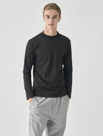 JOHN SMEDLEY オリジナルコットン天竺長袖モックネックTシャツ｜UTS921｜UNDERWEAR for MEN ジョンスメドレー トップス カットソー・Tシャツ ブラック【送料無料】