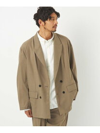 【SALE／70%OFF】UNITED ARROWS green label relaxing TWピケ ピークドラペル ダブルジャケット -ウォッシャブル・防シワ- ユナイテッドアローズ アウトレット ジャケット・アウター テーラードジャケット・ブレザー ブラウン ネイビー【RBA_E】【送料無料】